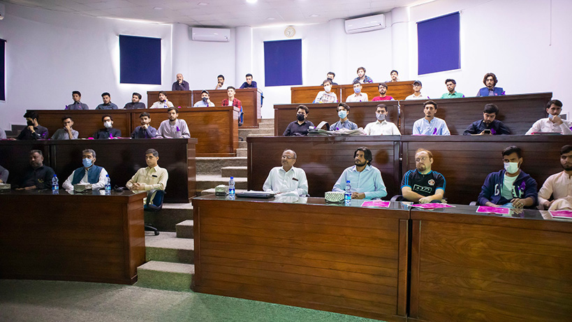 Breast cancer awareness session at Institute of Management Sciences for male faculty and students