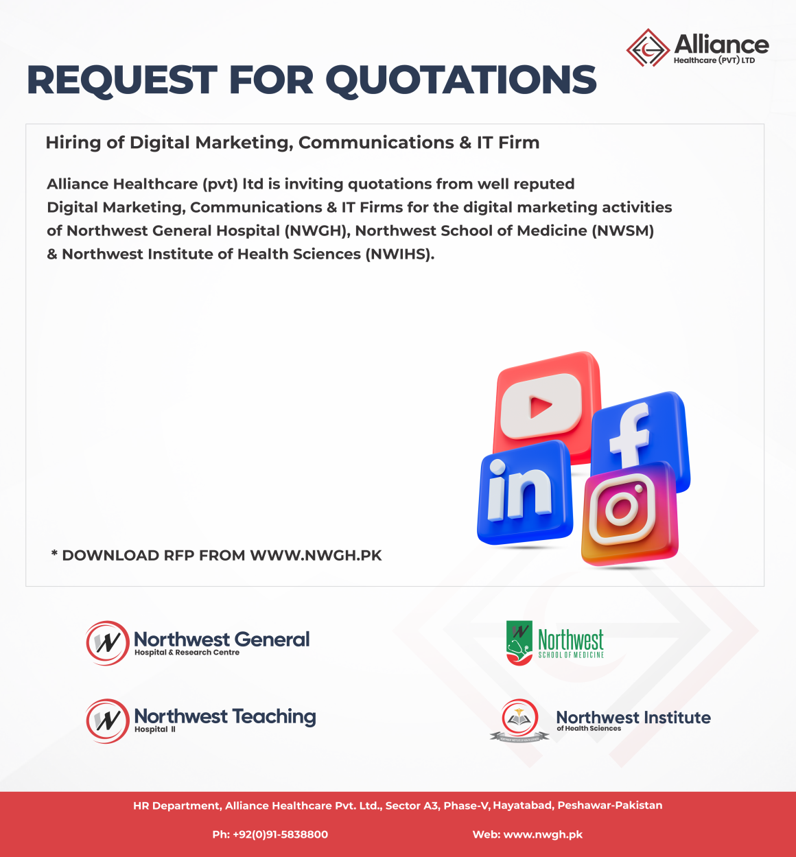 Request for Quotation – Hiring of Digital Marketing, Communications & IT Firm
